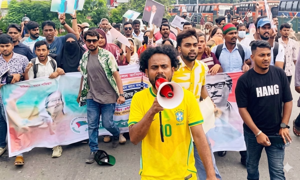 ইউনূসের বিচার দাবিতে রাজধানীতে বিক্ষোভ, ককটেল বিস্ফোরণ—আটক ৩